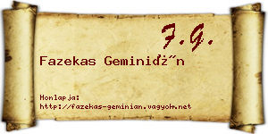 Fazekas Geminián névjegykártya